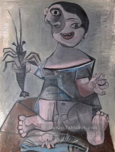 Jeune garcon a la langouste 1941 cubisme Pablo Picasso Peintures à l'huile